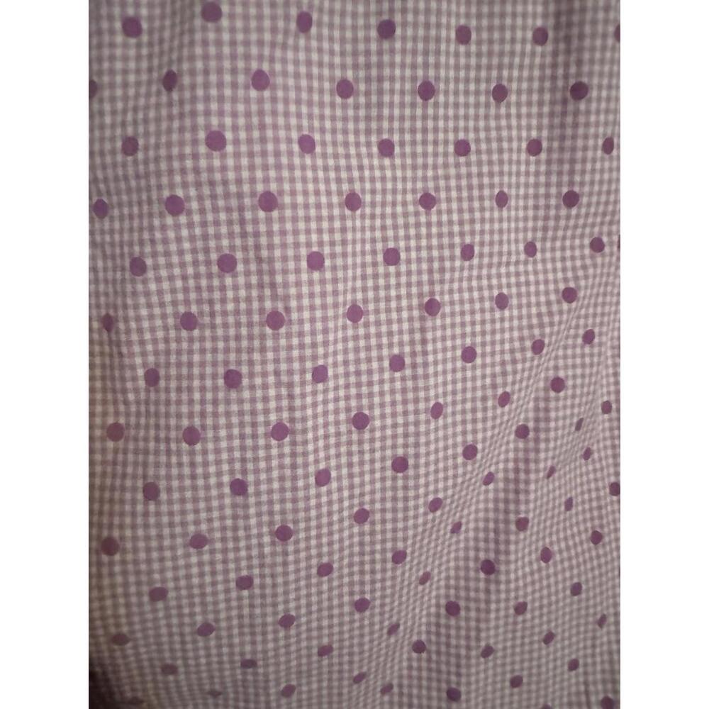 Women's Lrg Pink White Check purple polka dots Long Sleeve Preppy Talbot’s